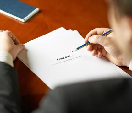 Teamwork definition composition Stock Photos