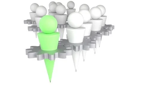 Teamwork design, working together 3d illustration Stock Illustration