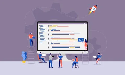 Teamwork developer programmer Stock-Illustration