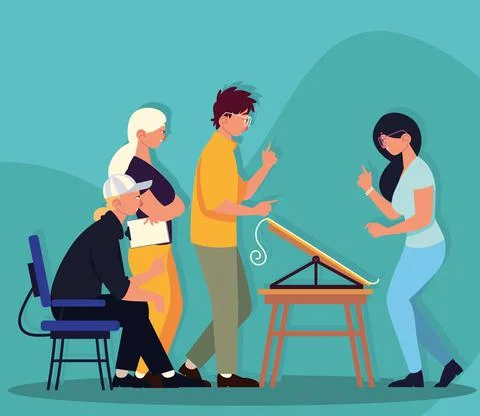 Teamwork developing ideas Stock Illustration