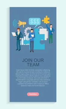 Teamwork Development, Company App Slider Vector Stock Illustration