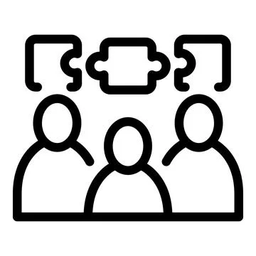 Teamwork development icon outline vector. Problem solving Illustrazione stock