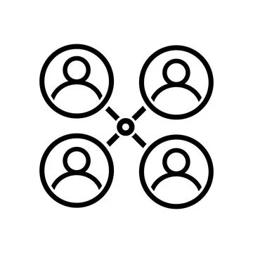 Teamwork, distance communication, icon. Stock Illustration