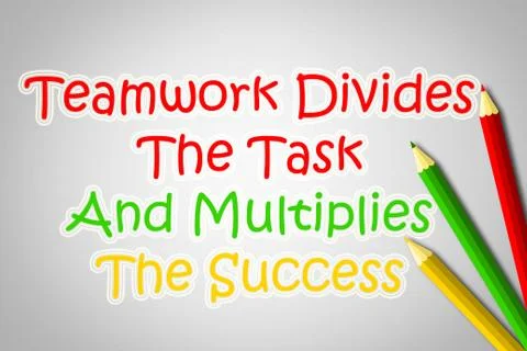 Teamwork divides the task and multiplies the success concept Stock Illustration