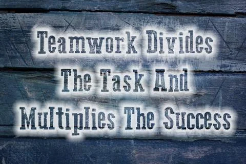Teamwork divides the task and multiplies the success concept Illustrazione stock