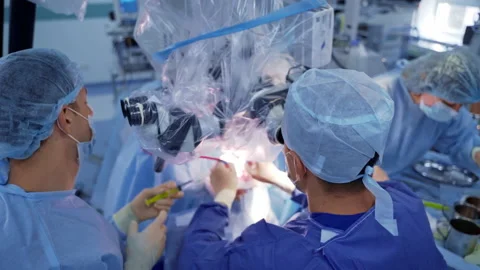 Teamwork of doctors in the operating room. Stock Footage 139197679