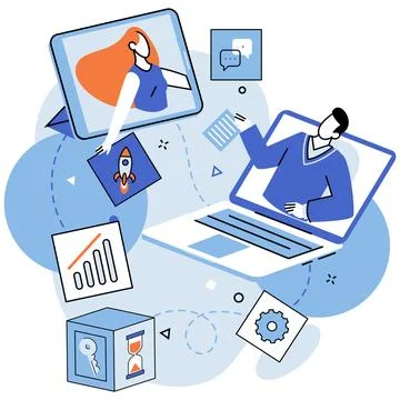 Teamwork. Effective teamwork is essential for success any business venture Stock Illustration