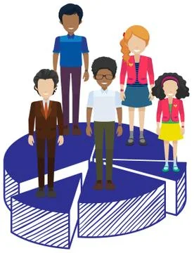 A teamwork of faceless people Illustrazione stock