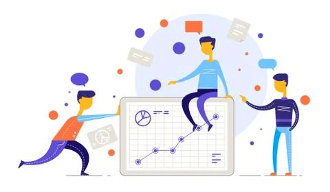 Teamwork on finding new ideas, Human resources requirements. Stock Illustration