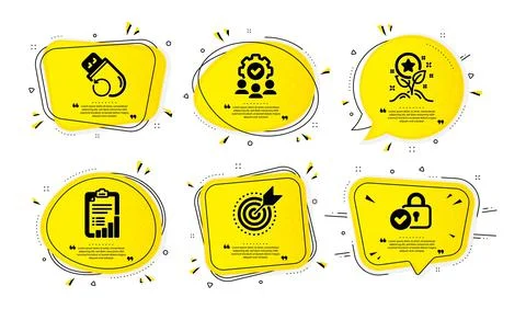 Teamwork, Flash memory and Checklist icons set. Target purpose, Loyalty points Stock Illustration