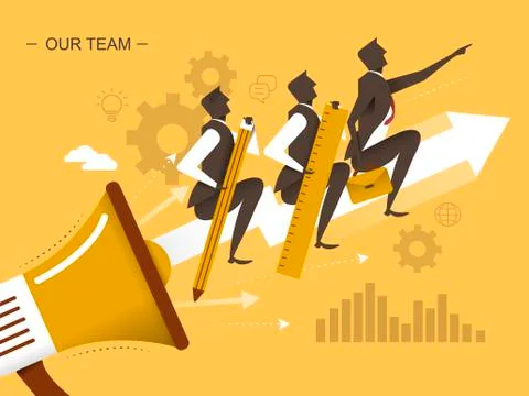 Teamwork flat design illustration Stock Illustration