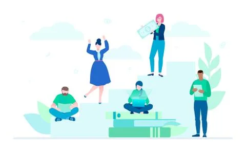 Teamwork - flat design style colorful illustration Stock Illustration