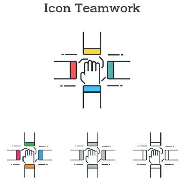 Teamwork flat icon design for info graphics and businesses Stock Illustration