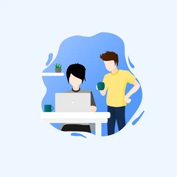 Teamwork freelancer flat vector Stock Illustration