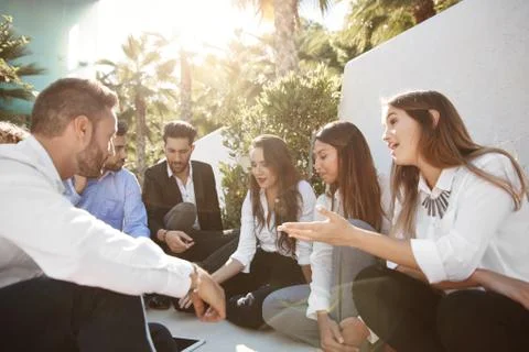 Teamwork in fresh air Stock Photos