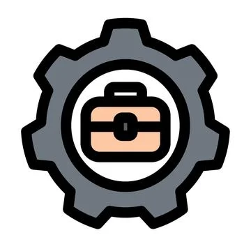 Teamwork Gear Icon- Project Management- Agile Workflow Symbol Stock Illustration