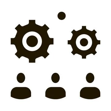 Teamwork Gear Icon Vector Glyph Illustration Stock Illustration