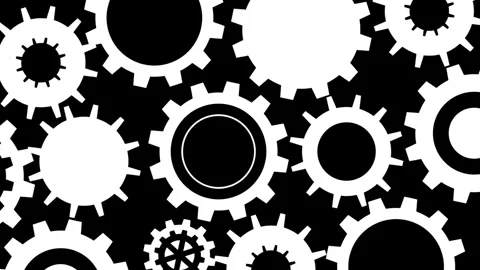 Teamwork gear system style motion graphics background, Vidéo 240316014