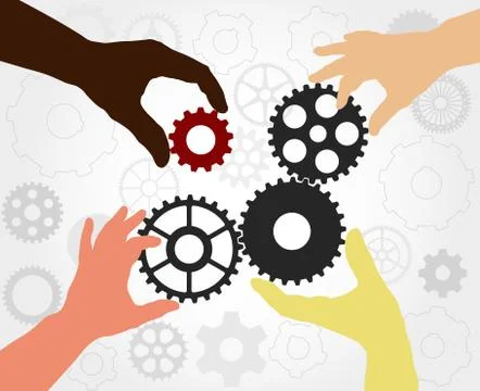 Teamwork gears - vector Stock Illustration
