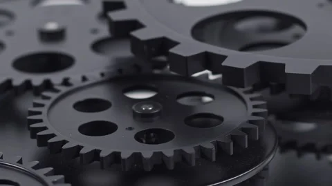 Teamwork of Gears Working in Synchronous Harmony Stock Footage 252000330