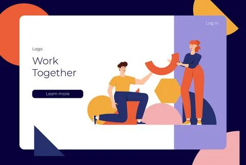 Teamwork geometric shapes Stock Illustration