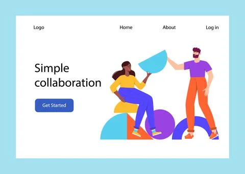 Teamwork geometric shapes Stock Illustration