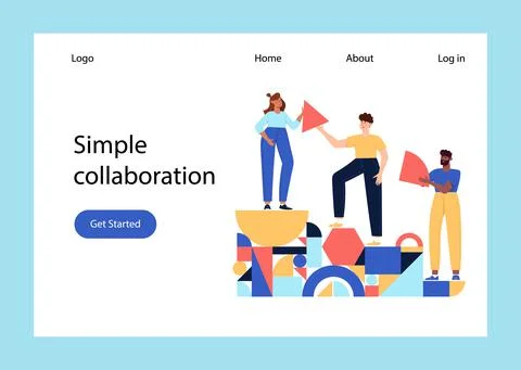 Teamwork geometric shapes Illustrazione stock