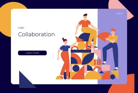 Teamwork geometric shapes Stock Illustration