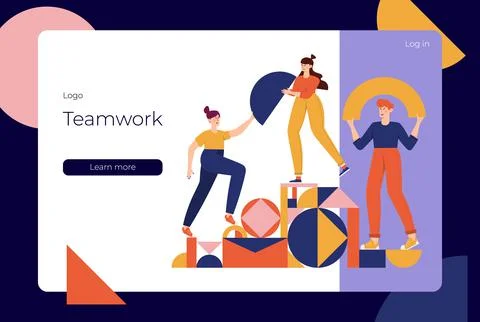 Teamwork geometric shapes Stock Illustration