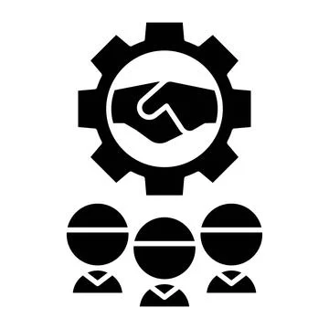 Teamwork Glyph Icon Stock Illustration
