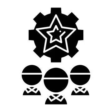Teamwork Glyph Icon Stock Illustration