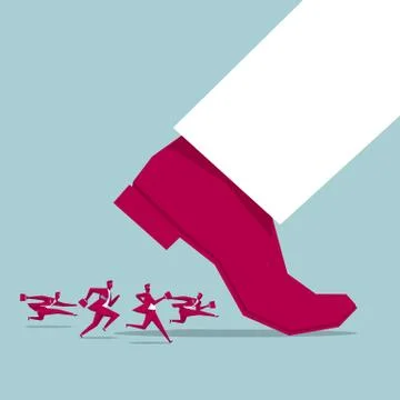 Teamwork, a group of businessmen running. Stock Illustration