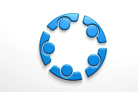 Teamwork Group of Five People Partners . 3D Render Illustration Stock Illustration