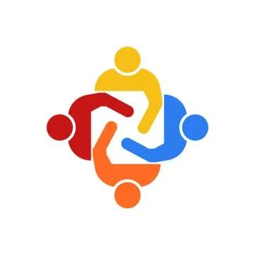 Teamwork Group of Four People Vector Illustration Stock Illustration