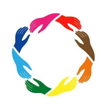 Teamwork group of hands Illustrazione stock