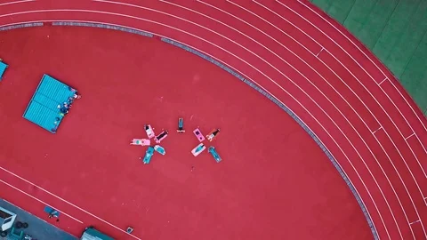 Teamwork of group of women doing exercise Stock Footage 123561498