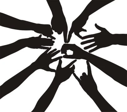 Teamwork by hand Stock Illustration