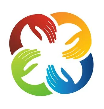 Teamwork hands in circle Stock Illustration