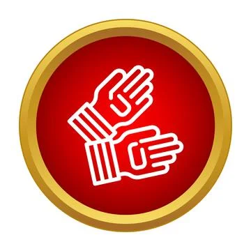 Teamwork hands icon showing collaboration and unity Stock Illustration