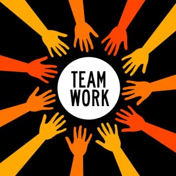 Teamwork hands Stock Illustration