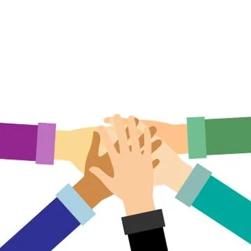 Teamwork hands Illustration, good work team 스톡 일러스트