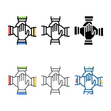 Teamwork handshake color icon vector styleset color Stock Illustration