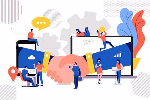 Teamwork handshake Stock Illustration