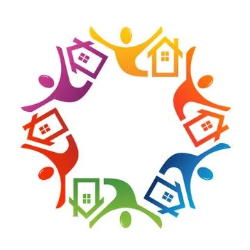 Teamwork house Illustrazione stock