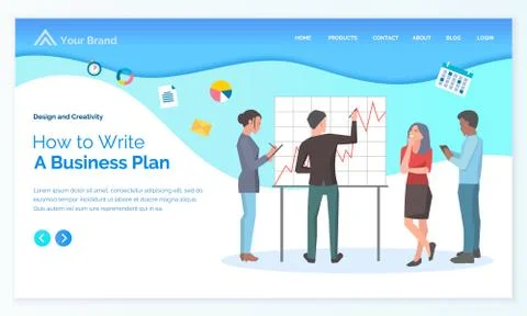 Teamwork How to Write Business Plan, Worker Vector イラスト素材