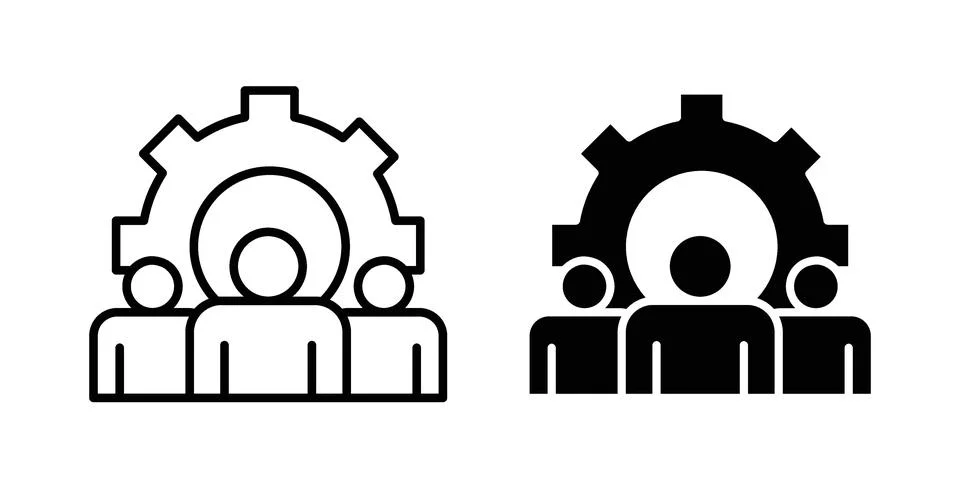 Teamwork icon bundle for website design projects Stock Illustration