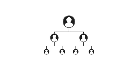 Teamwork icon, Business manager leader hierarchy connections Stock Footage 337537889