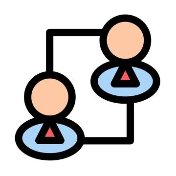 Teamwork Icon- Connected People- Collaboration Symbol Stock Illustration