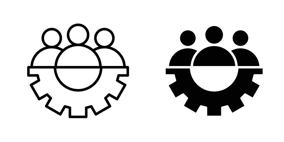 Teamwork icon for design projects and web UI Stock Illustration