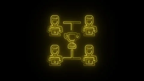 Teamwork Icon Isolated on Black Background Collaboration People Symbol 库存影片 331352561